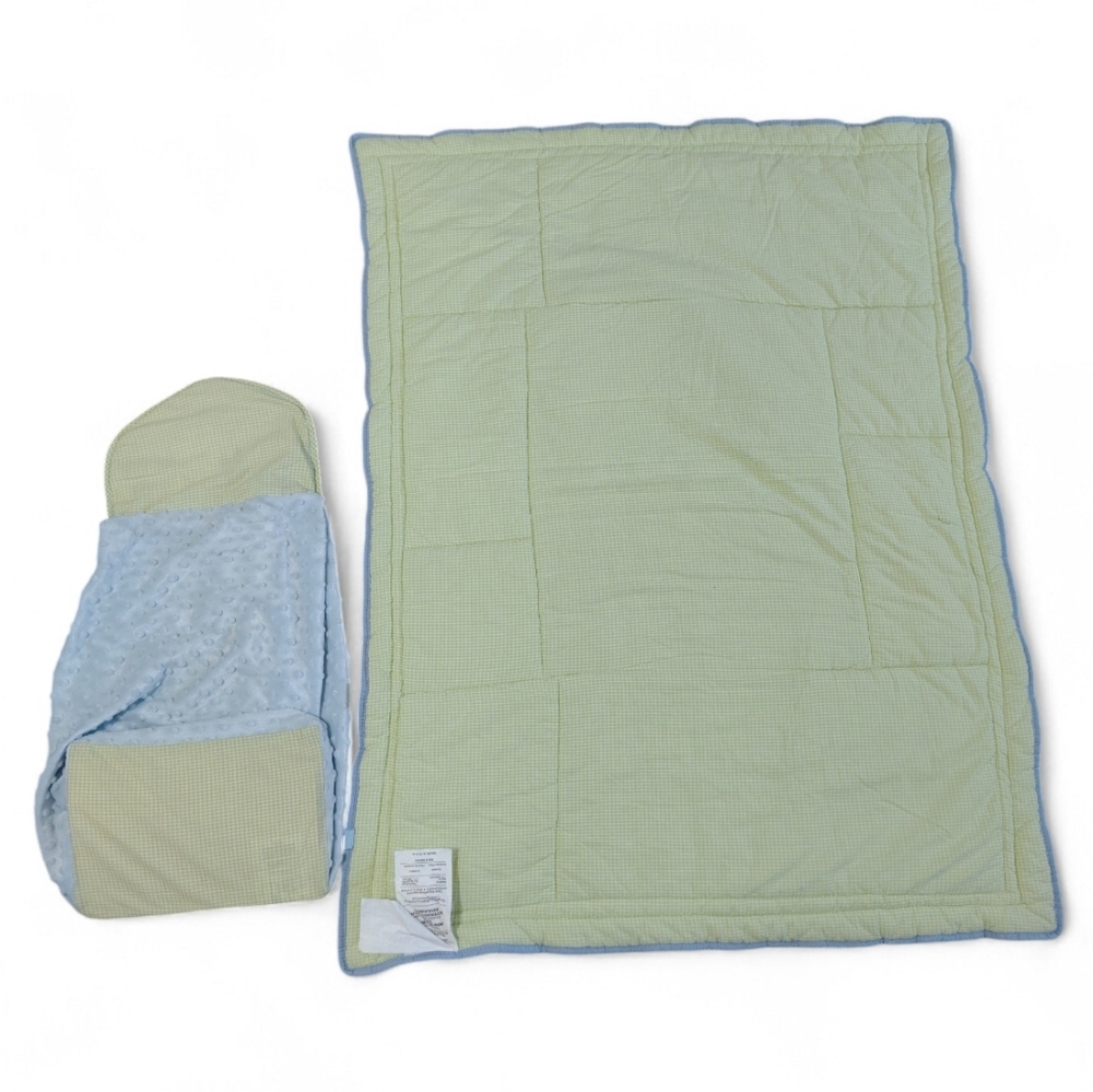 Disney Winnie the Pooh Crib Comforter Set w/ Stacker Blue Green Baby Nursery - Picture 2 of 6